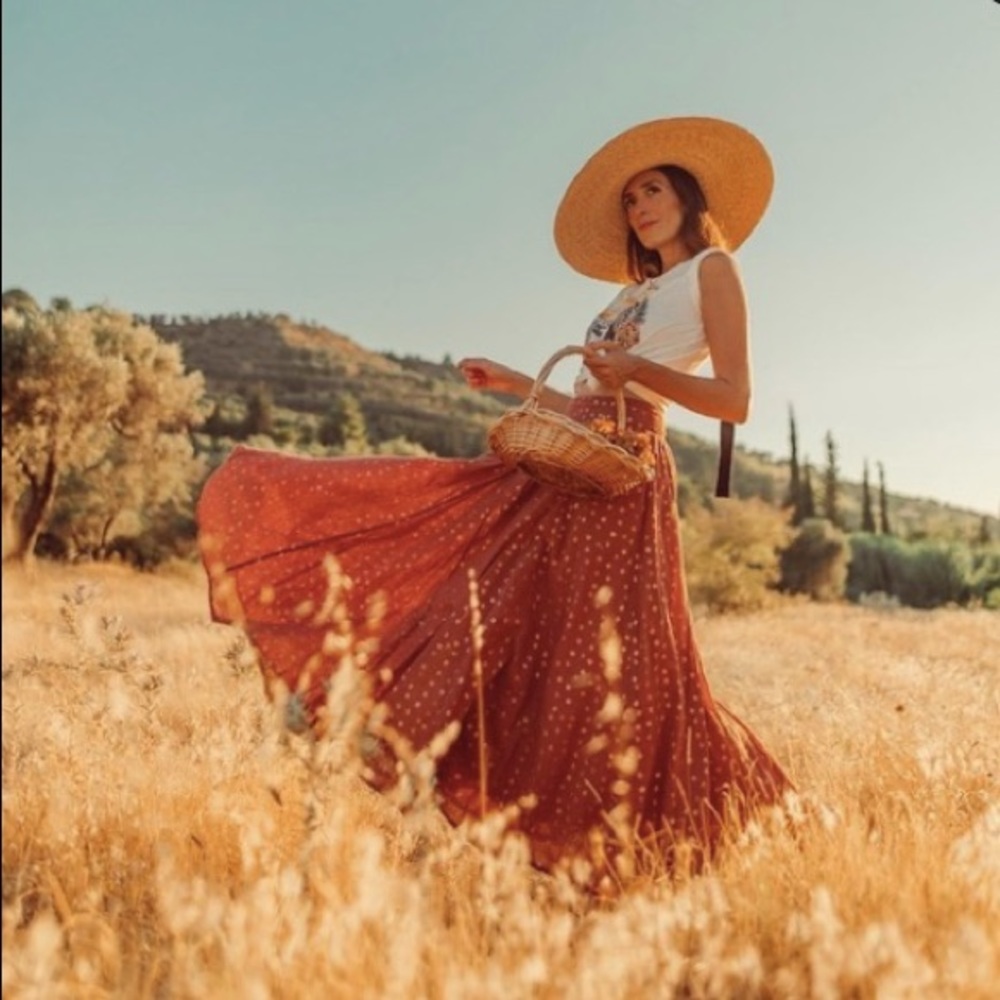 Anthropologie Kaley Shimmer Maxi Skirt